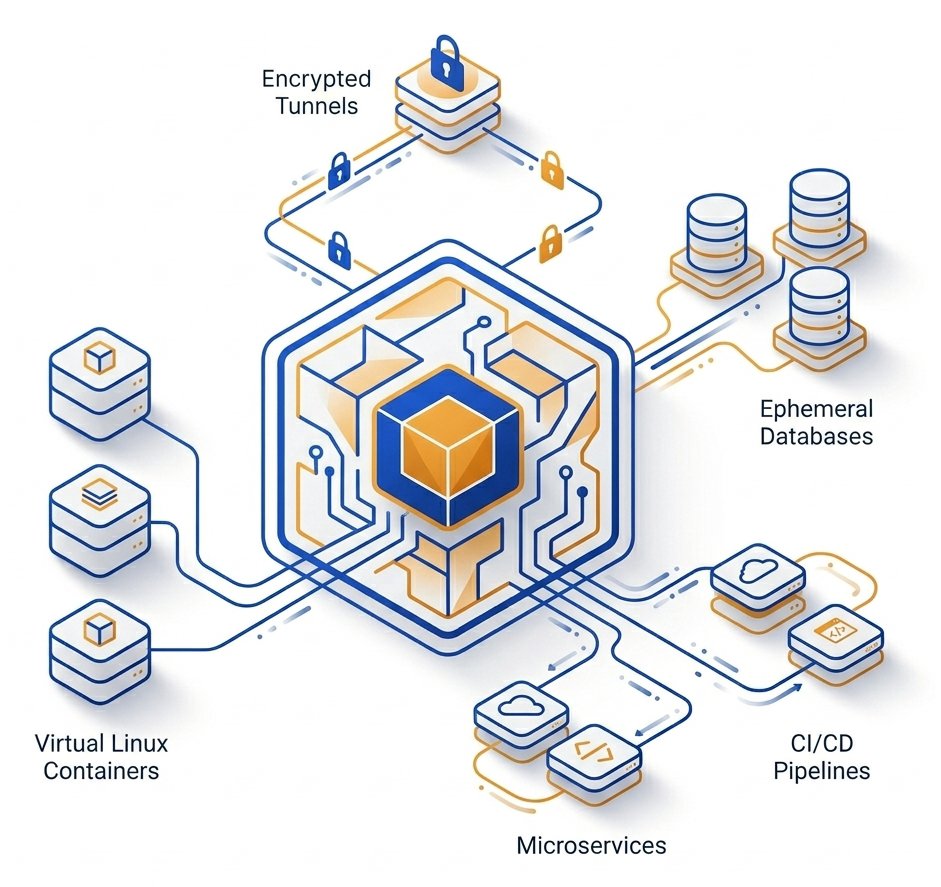 devx Abstract Tech Architecture Illustration